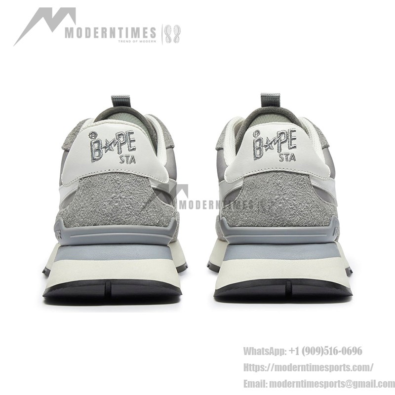 BAPE Roadsta Express Grey Suede and Fabric Running Sneakers