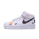 Nike Air Force 1 Mid BQ6474-100 - White Sneakers with Bold Just Do It Graphics