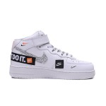 Nike Air Force 1 Mid BQ6474-100 - White Sneakers with Bold Just Do It Graphics