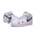 Nike Air Force 1 Mid BQ6474-100 - White Sneakers with Bold Just Do It Graphics