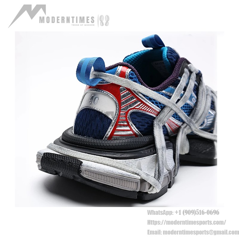 Balenciaga Runner Kith Four.Color 7.0 - Bold Multi-Color Blue Sneakers with Futuristic Design