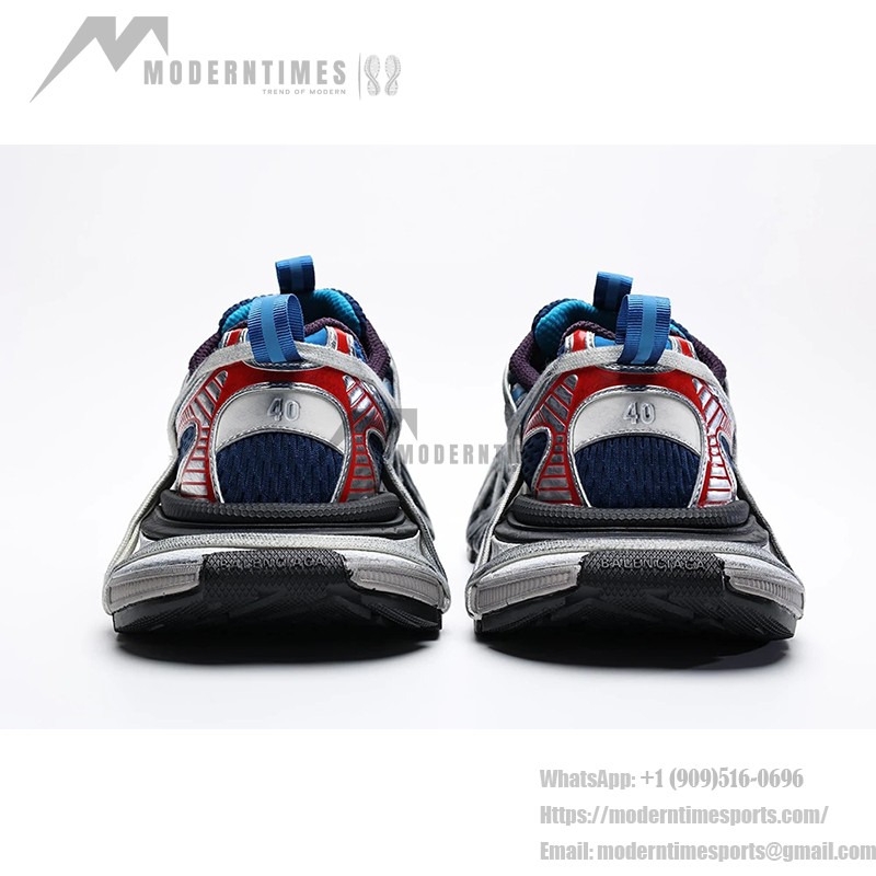 Balenciaga Runner Kith Four.Color 7.0 - Bold Multi-Color Blue Sneakers with Futuristic Design