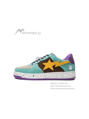 BAPE Bapesta 2 Brown Yellow 1I20291008-BWXYE | Bold Retro Speckled Streetwear Sneakers