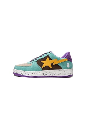 BAPE Bapesta 2 Brown Yellow 1I20291008-BWXYE | Auffällige Retro-Farbige Sneaker mit Sprenkelsohle