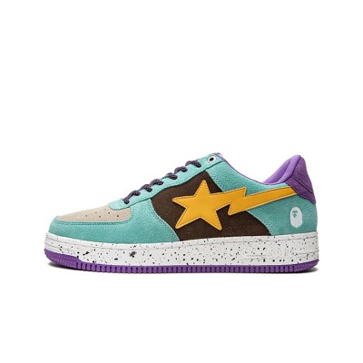 BAPE Bapesta 2 Brown Yellow 1I20291008-BWXYE | Bold Retro Speckled Streetwear Sneakers