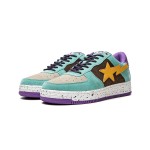 BAPE Bapesta 2 Brown and Yellow Sneakers with Retro Speckled Design