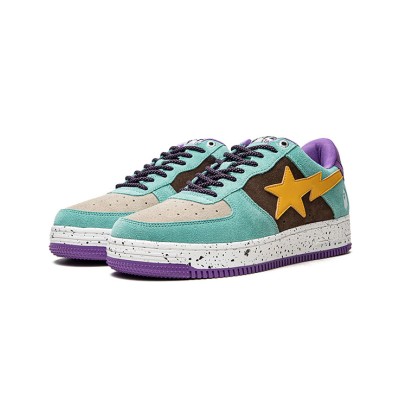 BAPE Bapesta 2 Brown Yellow 1I20291008-BWXYE | Bold Retro Speckled Streetwear Sneakers