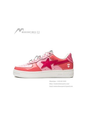 BAPE Bapesta Color Camo Combo Pink 1FWH201046-PNK | Bold and Vibrant Pink Patent Leather Sneakers