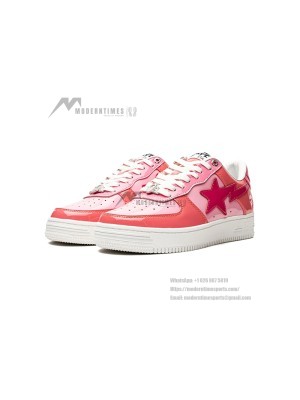 BAPE Bapesta Color Camo Combo Pink 1FWH201046-PNK | Bold and Vibrant Pink Patent Leather Sneakers