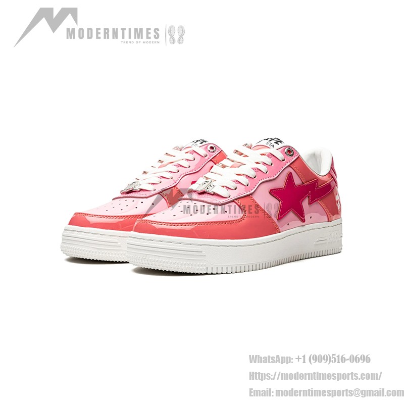 BAPE Bapesta Color Camo Combo Pink Patent Leather Sneakers