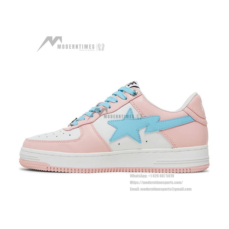 BAPE Bapesta Pastel Pack Pink and Blue Patent Leather Sneakers