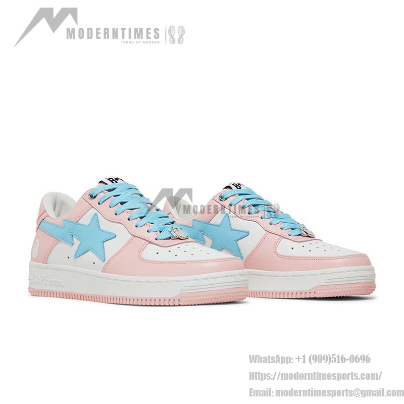 BAPE Bapesta Pastel Pack Pink and Blue Patent Leather Sneakers