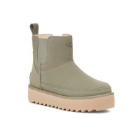 UGG Women's Classic Chelsea Platform Mini Boot Olive Green 1158051 - Stylish Suede Platform Boots for Everyday Comfort