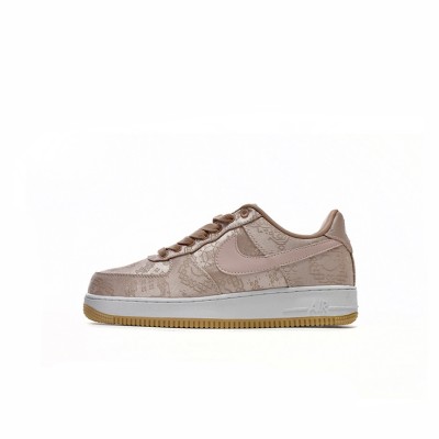 CLOT x Nike Air Force 1 'Rose Gold Silk' - Luxurious Rose Gold Sneakers with Hidden Pattern and Gum Sole | CJ5290-600