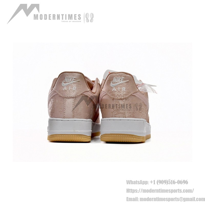 CLOT x Nike Air Force 1 'Rose Gold Silk' - Rose Gold Sneakers with Hidden Pattern and Gum Sole