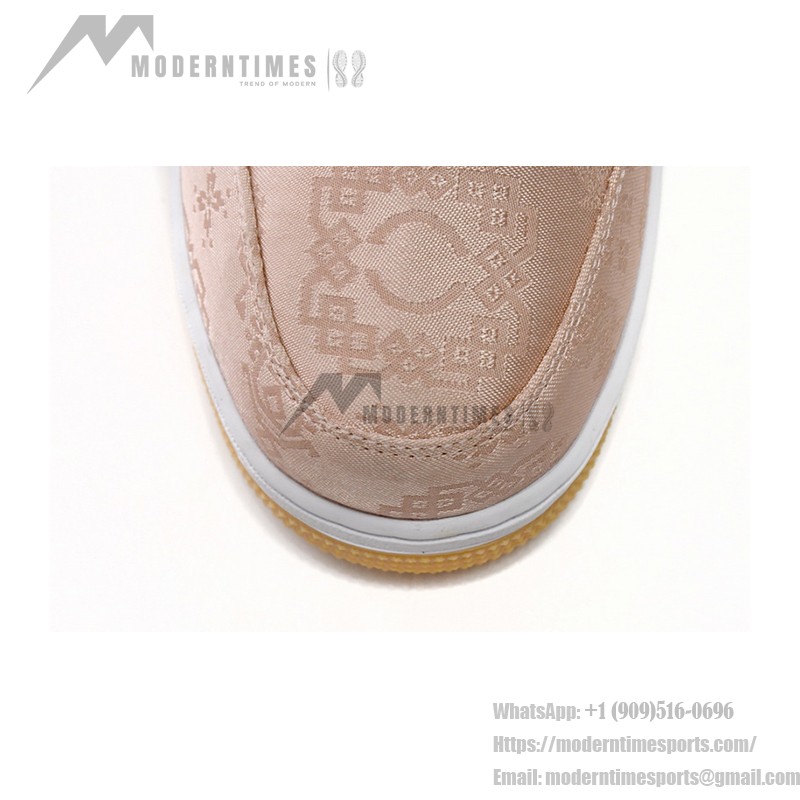 CLOT x Nike Air Force 1 'Rose Gold Silk' - Rose Gold Sneakers with Hidden Pattern and Gum Sole