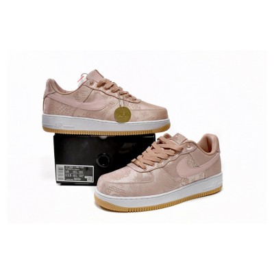 CLOT x Nike Air Force 1 'Rose Gold Silk' - Luxurious Rose Gold Sneakers with Hidden Pattern and Gum Sole | CJ5290-600