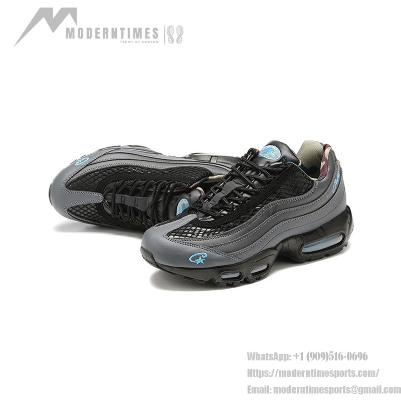 Corteiz x Nike Air Max 95 "Aegean Storm" FB2709-002 in Black, Grey, and Blue