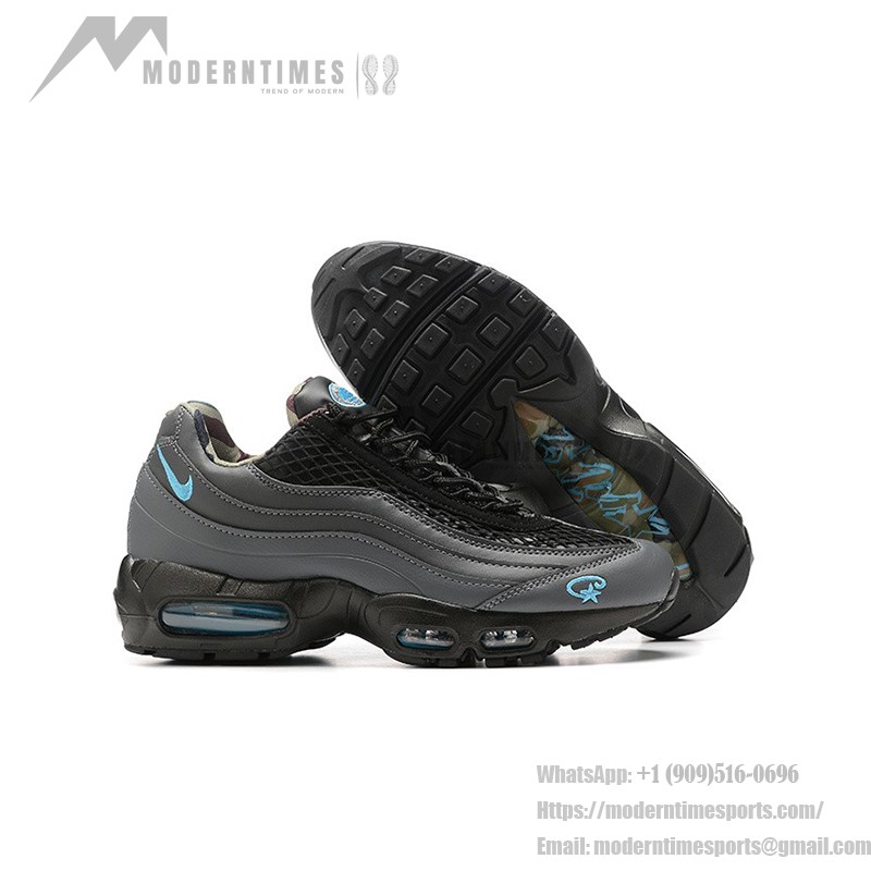 Corteiz x Nike Air Max 95 "Aegean Storm" FB2709-002 in Black, Grey, and Blue