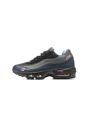 Corteiz x Nike Air Max 95 "Pink Beam" FB2709-001 | Schwarz Grau Marineblau Rosa Kollaboration Retro Laufschuhe | Luftkissen Trend-Sneaker | Unisex