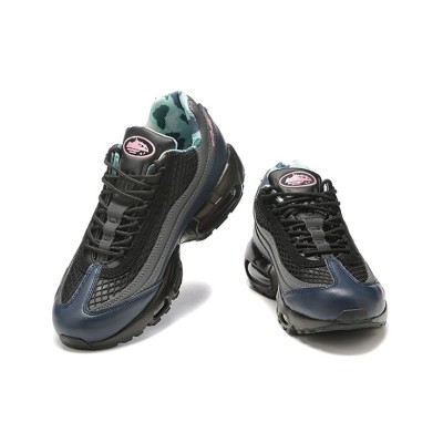 Corteiz x Nike Air Max 95 "Pink Beam" FB2709-001 | Black Grey Navy Pink Collaboration Retro Running Shoes | Air Cushion Trendy Sneakers | Unisex