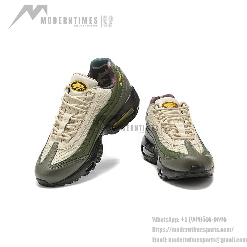 Corteiz x Nike Air Max 95 "Sequoia"-Sneaker in Grün mit gelben Akzenten