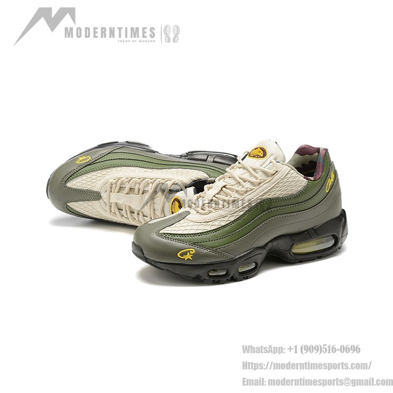 Corteiz x Nike Air Max 95 "Sequoia"-Sneaker in Grün mit gelben Akzenten