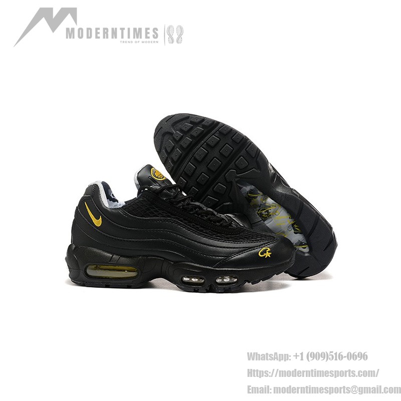 블랙과 옐로우의 Corteiz x Nike Air Max 95 'Tour Yellow' 협업 스니커즈