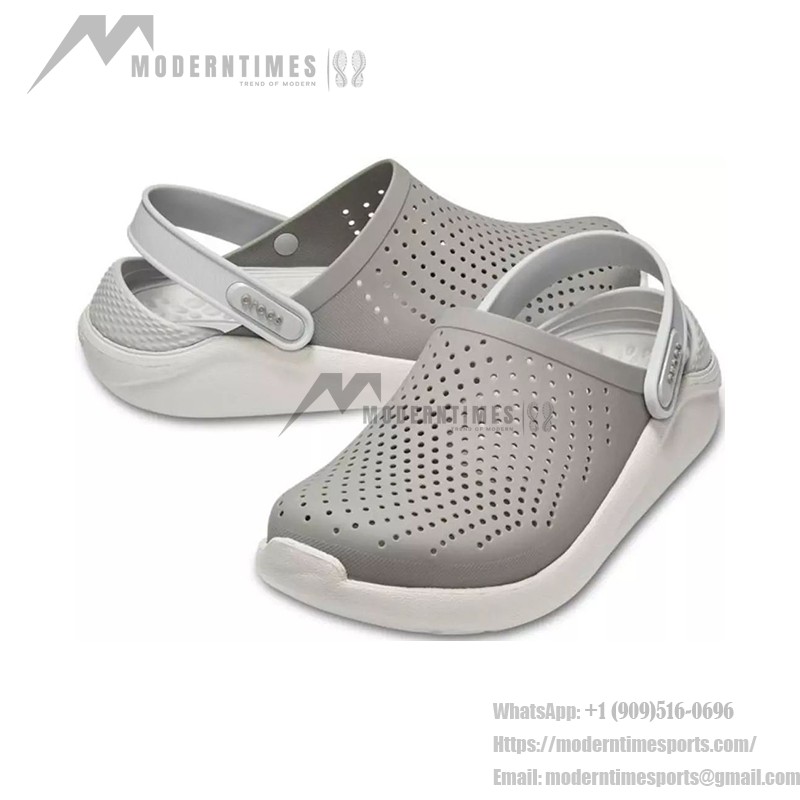 Crocs LiteRide Flash Shoes Smoke Grey White Sandals 204592-06J – Ultra-Lightweight & Cushioned Sandals