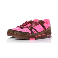 Louis Vuitton 1A8Z5G Kristallbesetzte LV Trainer Sneaker - Pink Braun