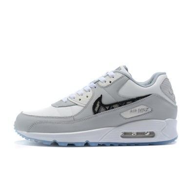 Nike Air Max 90 CN8607-002 - Light Grey Sneakers with Plaid Swoosh | Minimalist Style & Everyday Comfort