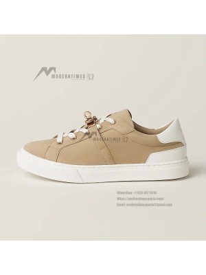 Hermes Mens Sneaker H232176Z 90350 | Beige and White Luxury Fashion Shoes with Iconic Design
