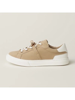 Hermes Mens Sneaker H232176Z 90350 | Beige and White Luxury Fashion Shoes with Iconic Design