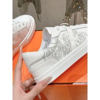 Hermes Mens Sneaker H232176Z 90350 | White Luxury Fashion Shoes with Iconic Perforated Design