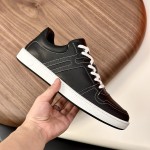 Hermes H242933Z H69440 Grey & Brown Sneakers – Side Detail of Stripes Hermes Mens Sneaker H242933Z H69440 in Grey and Brown – Front View of Luxury Sneakers with Iconic Leather Stripes
