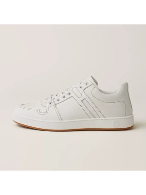 Hermes Mens Sneaker H242933Z H69440 | All-White Luxury Fashion Shoes with Iconic Design