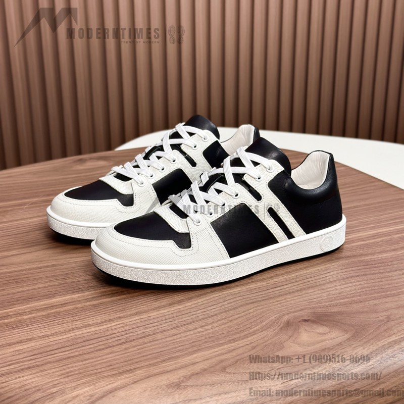 Hermes H242933Z H69440 All-White Sneakers – Clean, Iconic Luxury Style Hermes Mens Sneaker H242933Z H69440 in All-White – Front View of Premium White Leather Sneakers with Minimalist Design