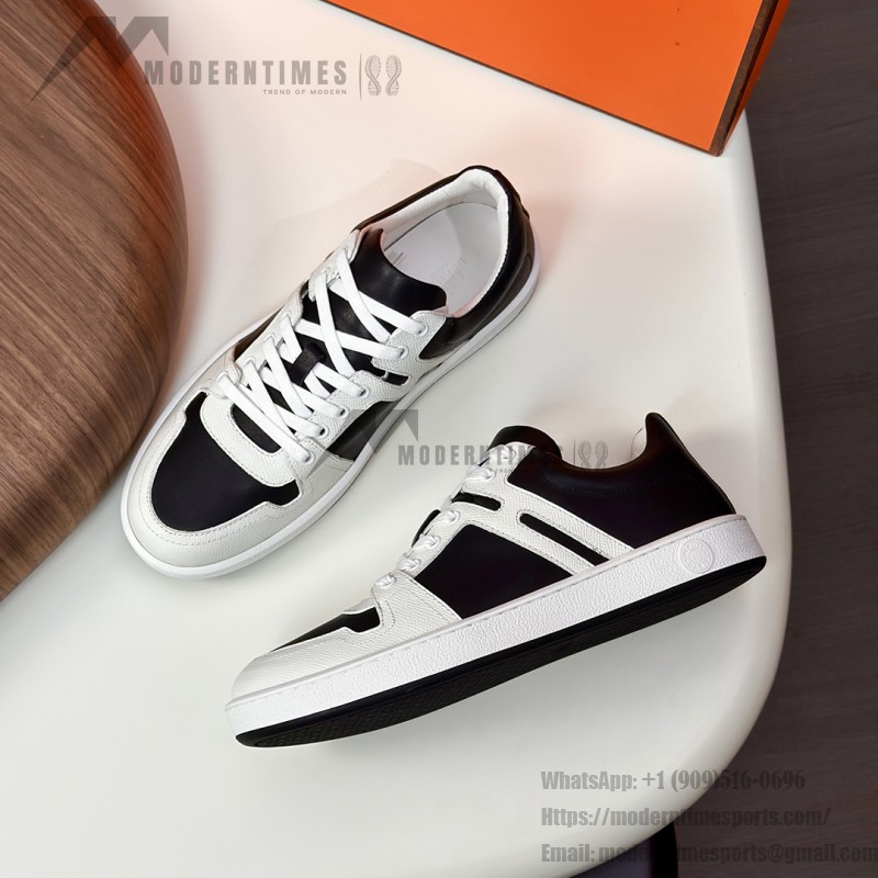 Hermes H242933Z H69440 All-White Sneakers – Clean, Iconic Luxury Style Hermes Mens Sneaker H242933Z H69440 in All-White – Front View of Premium White Leather Sneakers with Minimalist Design