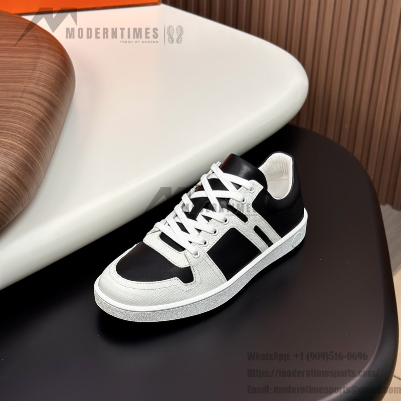 Hermes H242933Z H69440 All-White Sneakers – Clean, Iconic Luxury Style Hermes Mens Sneaker H242933Z H69440 in All-White – Front View of Premium White Leather Sneakers with Minimalist Design