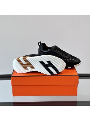 Hermes Mens Sneaker H251121Z 02360 | Black Luxury Fashion Shoes with Iconic H Logo