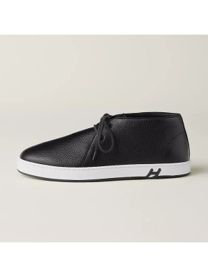 Hermes Mens Sneaker H251921Z HBT390 Black Leather Casual Shoes | Luxury Brand Footwear