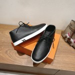 Hermes Mens Sneaker H251921Z HBT390 Black Leather Casual Shoes Hermes Mens Sneaker H251921Z HBT390 in Black Leather – Front View