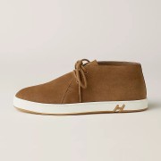 Hermes Mens Sneaker H251921Z HBT390 Brown Suede Luxury Casual Shoes
