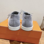 Hermes Mens Sneaker H251921Z HBT390 Blue Suede Luxury Casual Shoes Hermes Mens Sneaker H251921Z HBT390 in Blue Suede – Front View