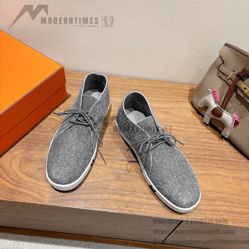 Hermes Mens Sneaker H251921Z HBT390 Black Leather Casual Shoes Hermes Mens Sneaker H251921Z HBT390 in Black Leather – Front View