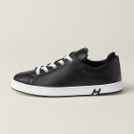 Hermes H251075Z 02350 Black Sneakers – Front View Hermes Mens Sneaker H251075Z 02350 in Black – Luxury Black Fashion Sneakers