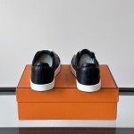 Hermes H251075Z 02350 Black Sneakers – Front View Hermes Mens Sneaker H251075Z 02350 in Black – Luxury Black Fashion Sneakers