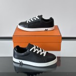 Hermes H251075Z 02350 Black Sneakers – Front View Hermes Mens Sneaker H251075Z 02350 in Black – Luxury Black Fashion Sneakers