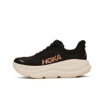 HOKA Bondi 9 Running Shoes in Black & Rose Gold with Supreme Cushioning