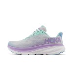 HOKA Clifton 9 1131170-SOLM in Mint Green & Purple with Lightweight Cushioning